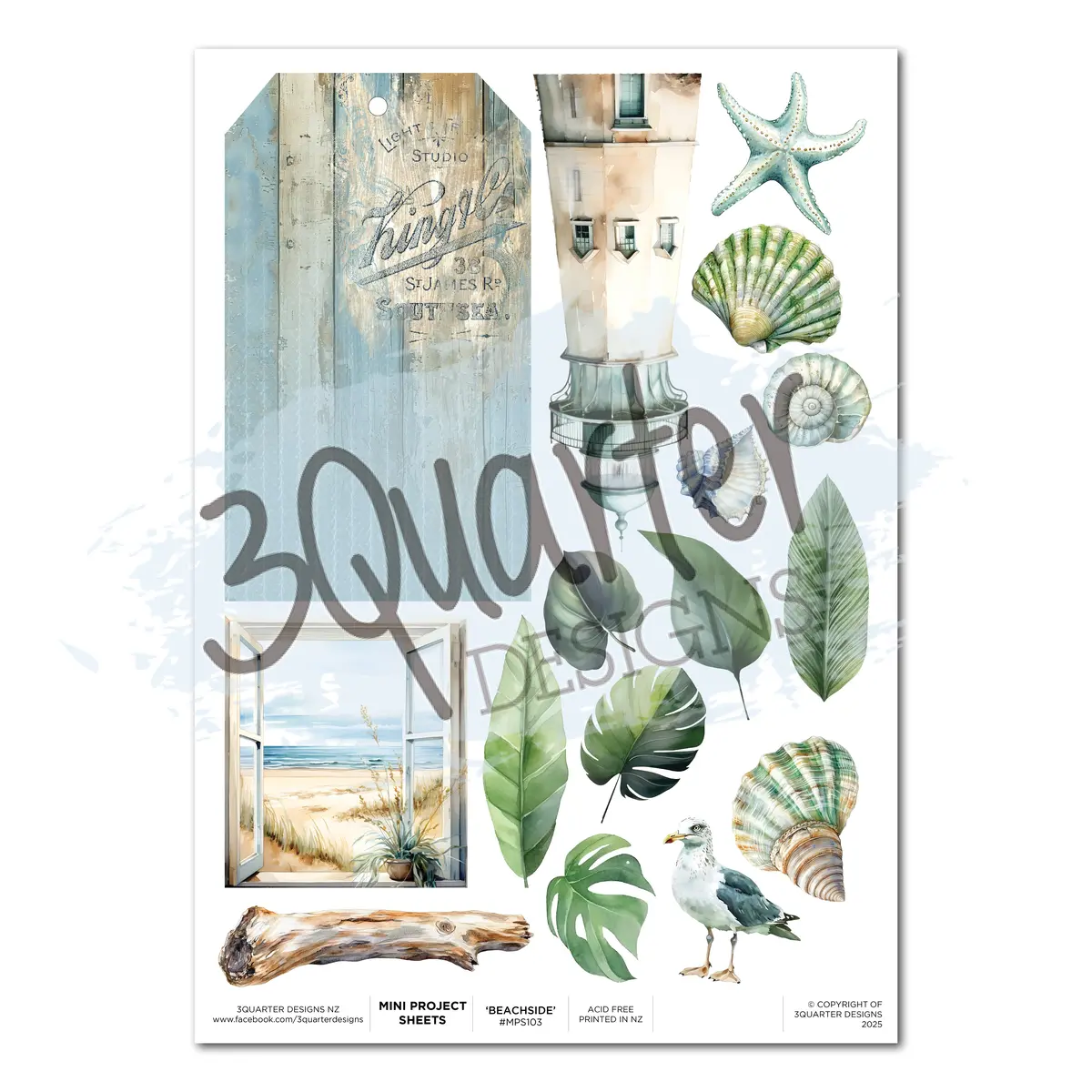 3Quarter Designs Beachside Life - Mini Project Sheet 1