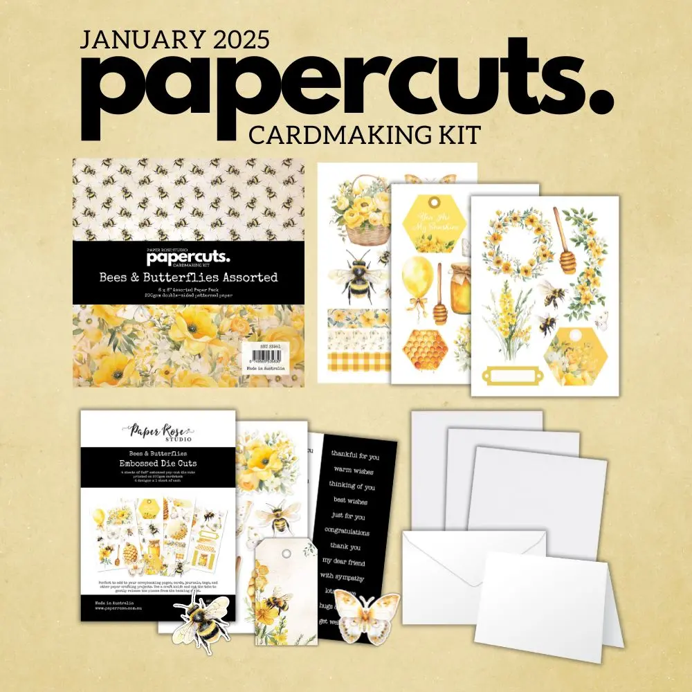 Bees & Butterflies Papercuts Cardmaking Kit January 2025 33951 1