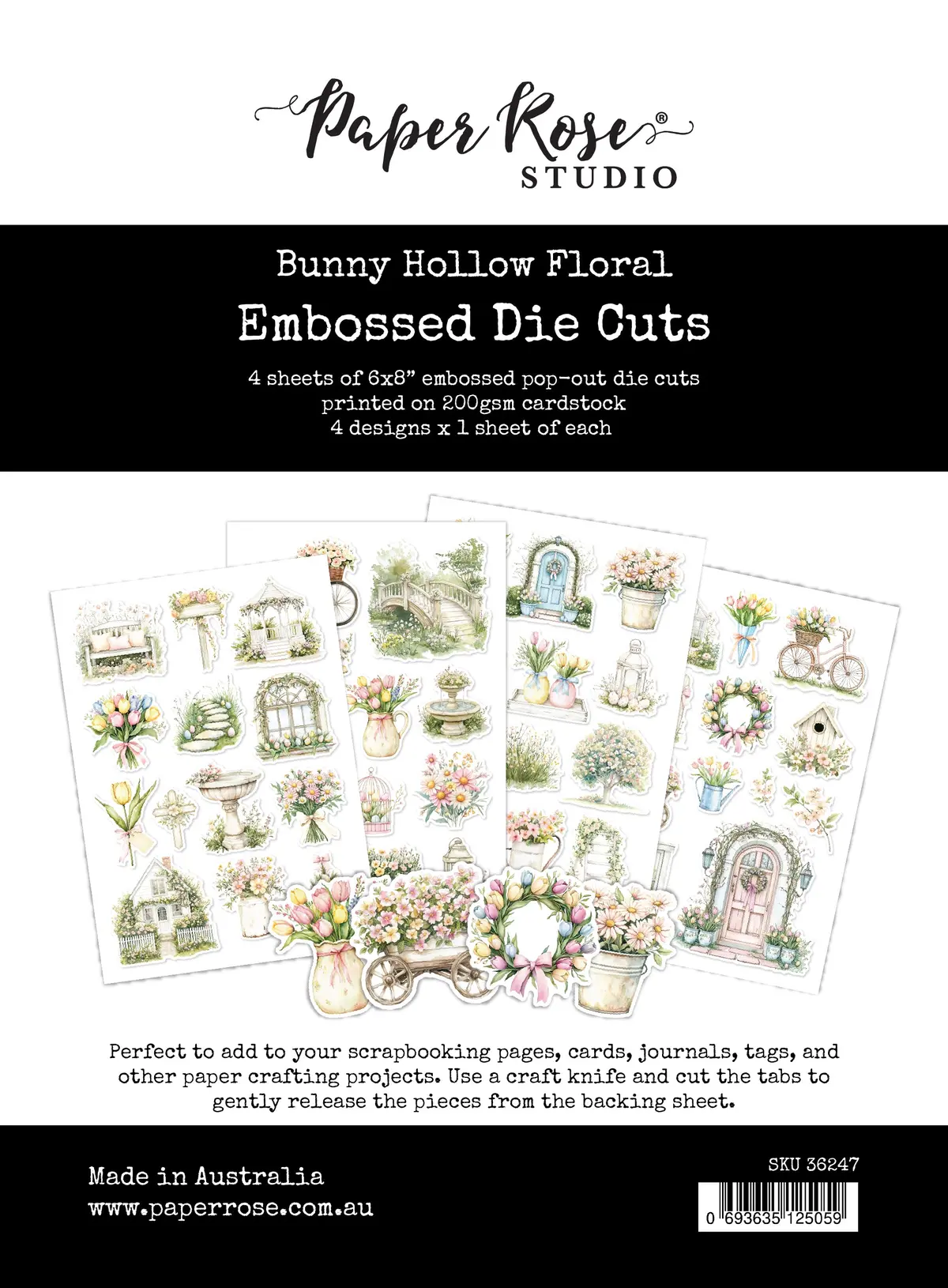Bunny Hollow 6X8" Floral Embossed Die Cuts 36247 1