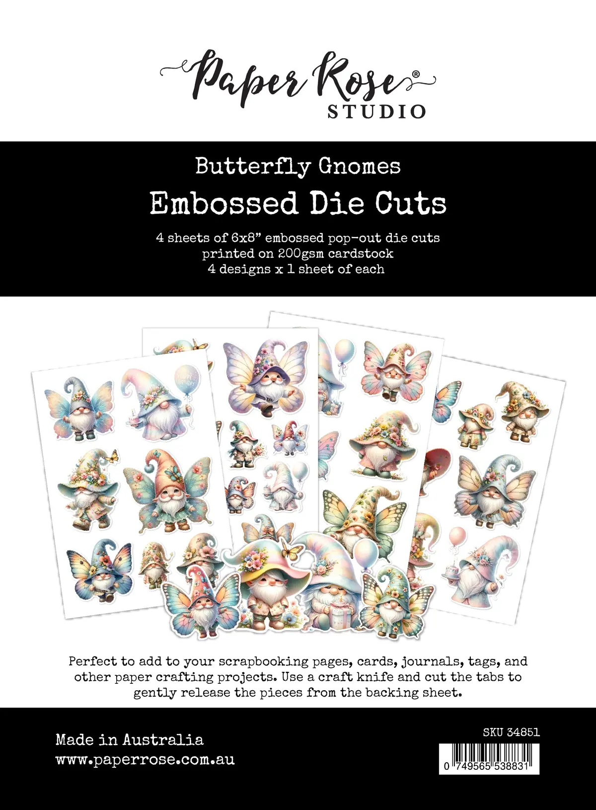Butterfly Gnomes Embossed Die Cuts 34851 1