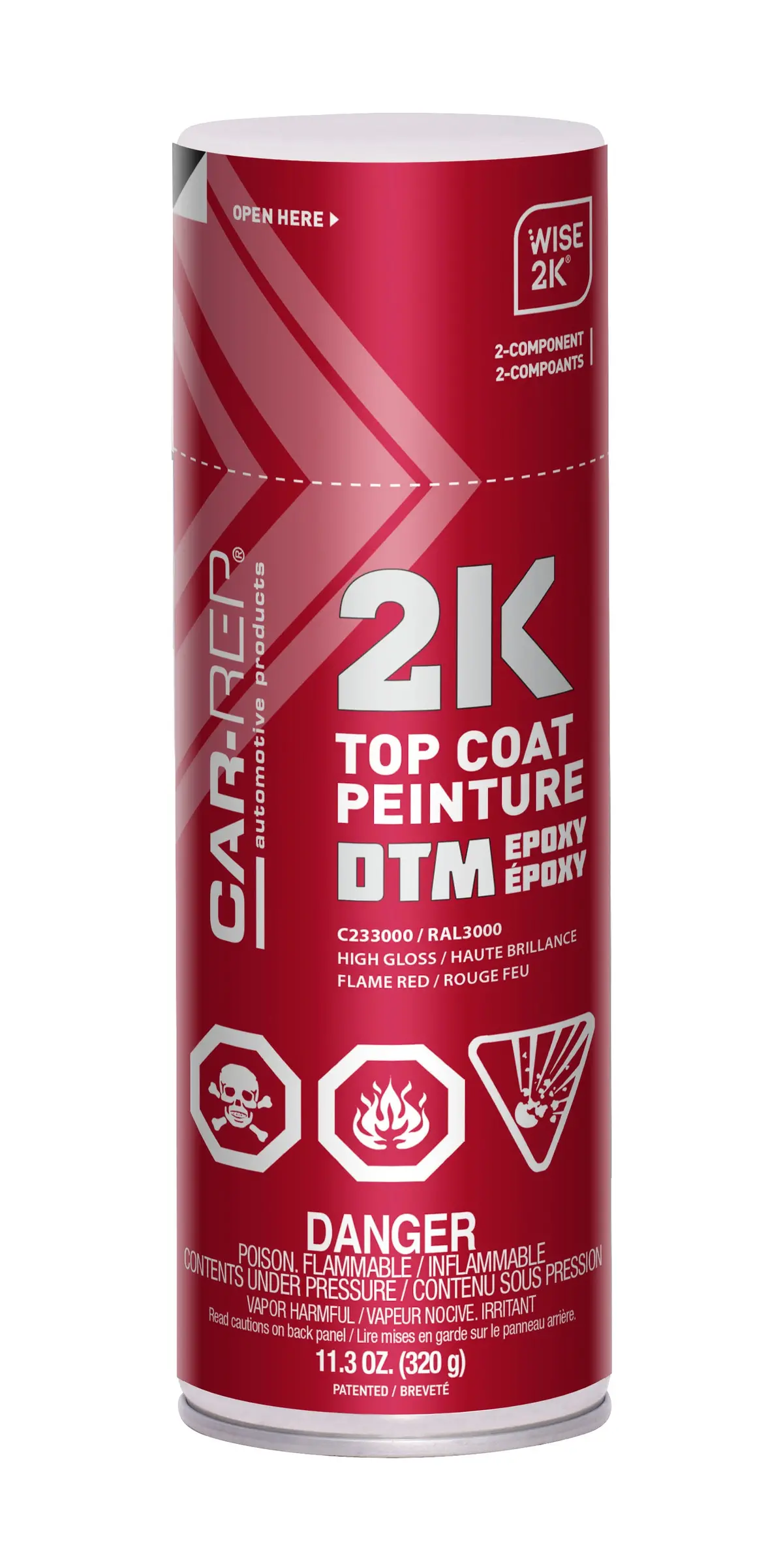 Car-Rep 2K Epoxy Dts Flame Red Ral3000 400Ml 1
