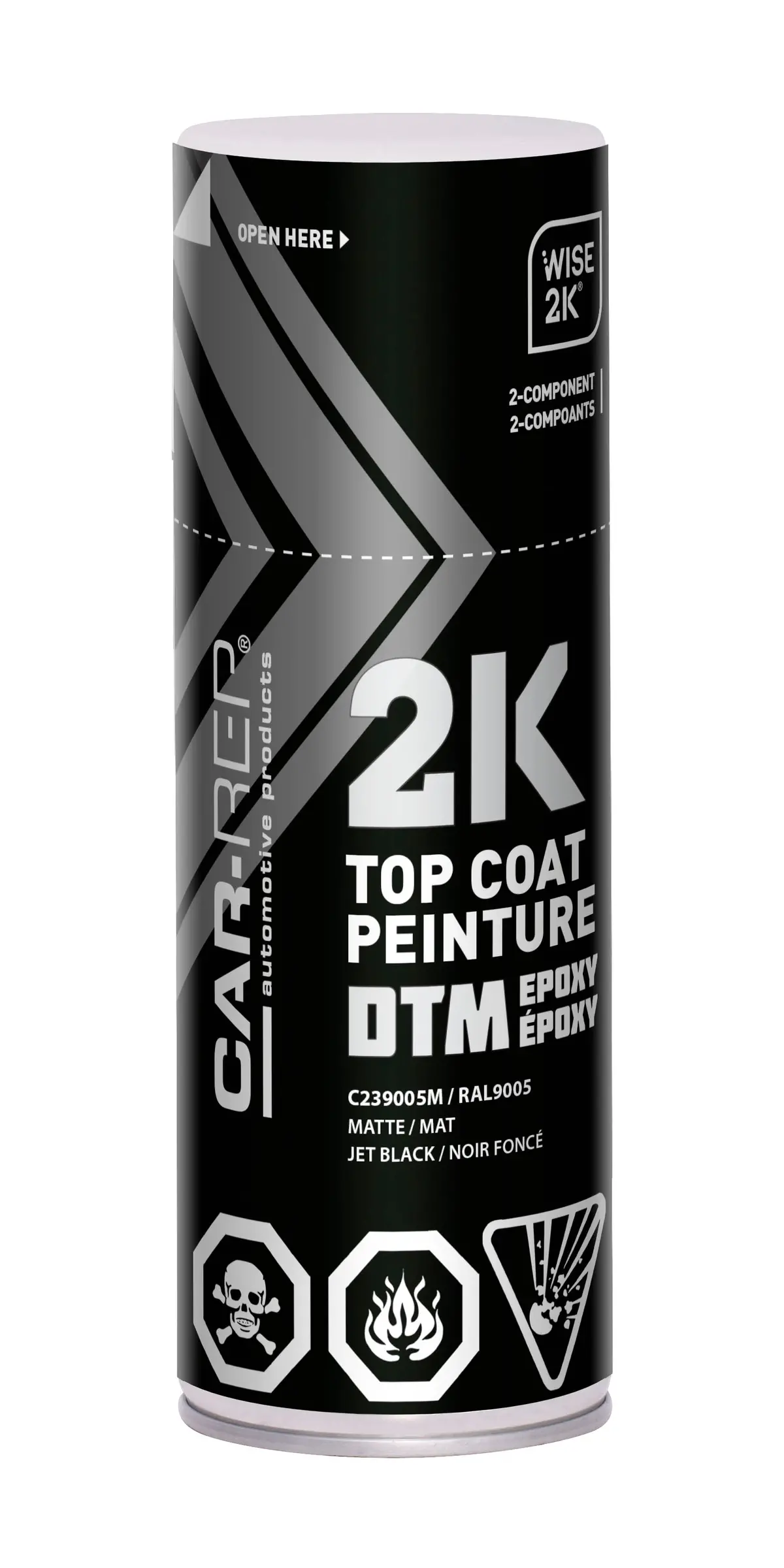 Car-Rep 2K Epoxy Dts Jet Black Matte Ral9005 400Ml 1