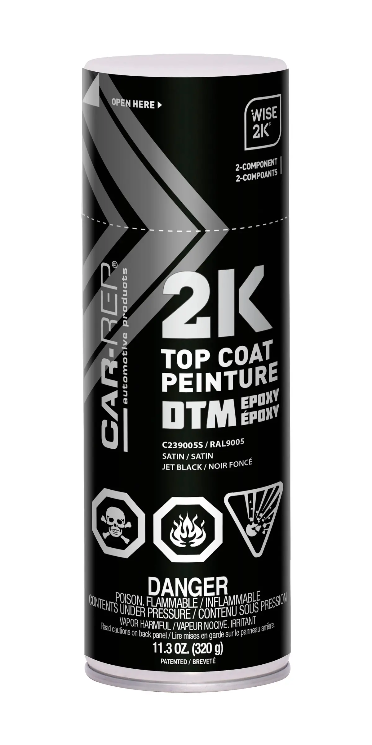 Car-Rep 2K Epoxy Dts Jet Black Satin Ral9005 400Ml 1