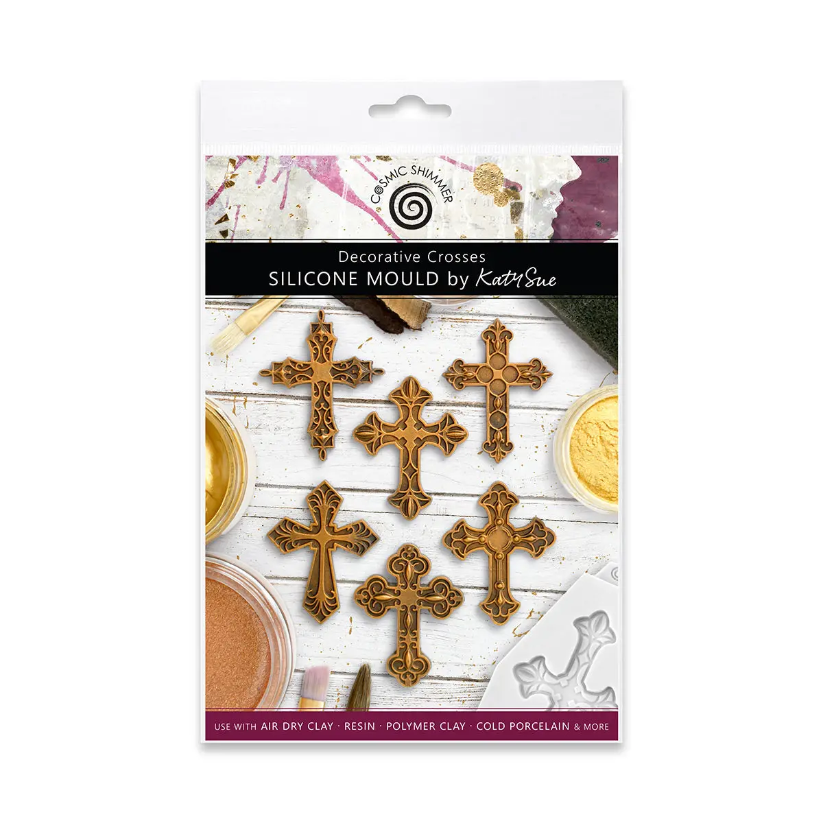 Cosmic Shimmer Decorative Crosses Silicone Mould 1