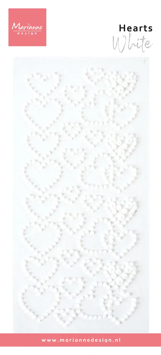 Marianne Design Hearts Pearls - White 1