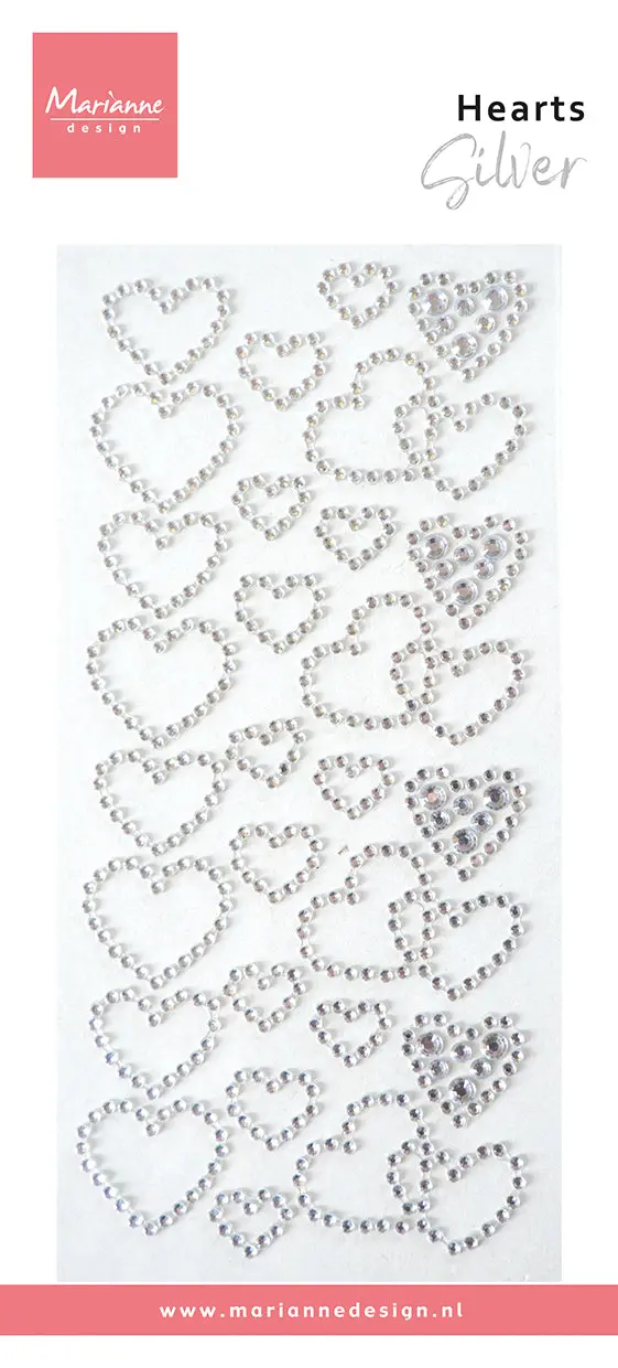 Marianne Design Hearts Rhinestones - Silver 1