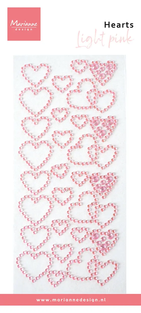 Marianne Design Hearts Rhinestones - Light Pink 1