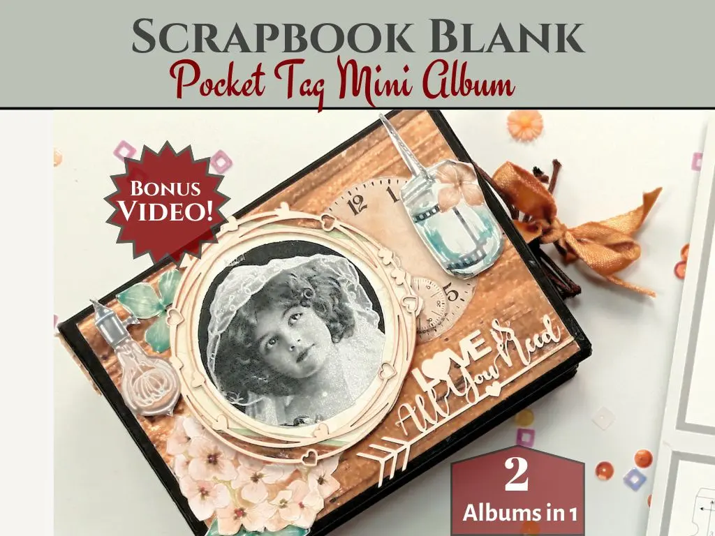 Craftreat Scrapbook Blanks - Pocket Tag - Black & Kraft Color 1