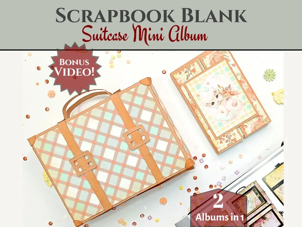 Craftreat Scrapbook Blanks - Frame Accordion Suitcase - Black & Kraft Color 1