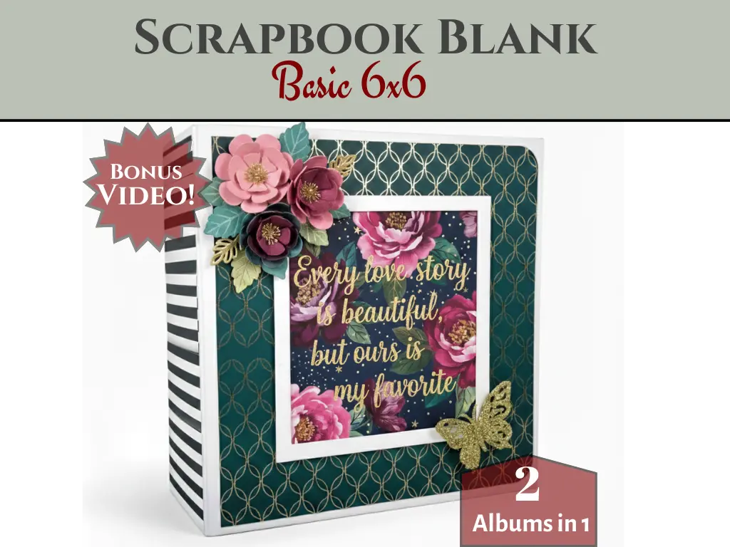 Craftreat Scrapbook Blank Precut Album Base - Basic 6X6 - White And Ivory 1