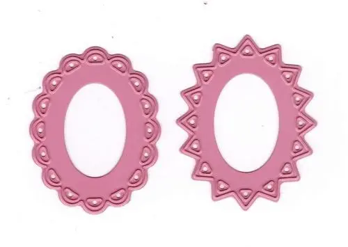 Cameo Dies - Two Star Flower Oval Frames - Jumbo 1