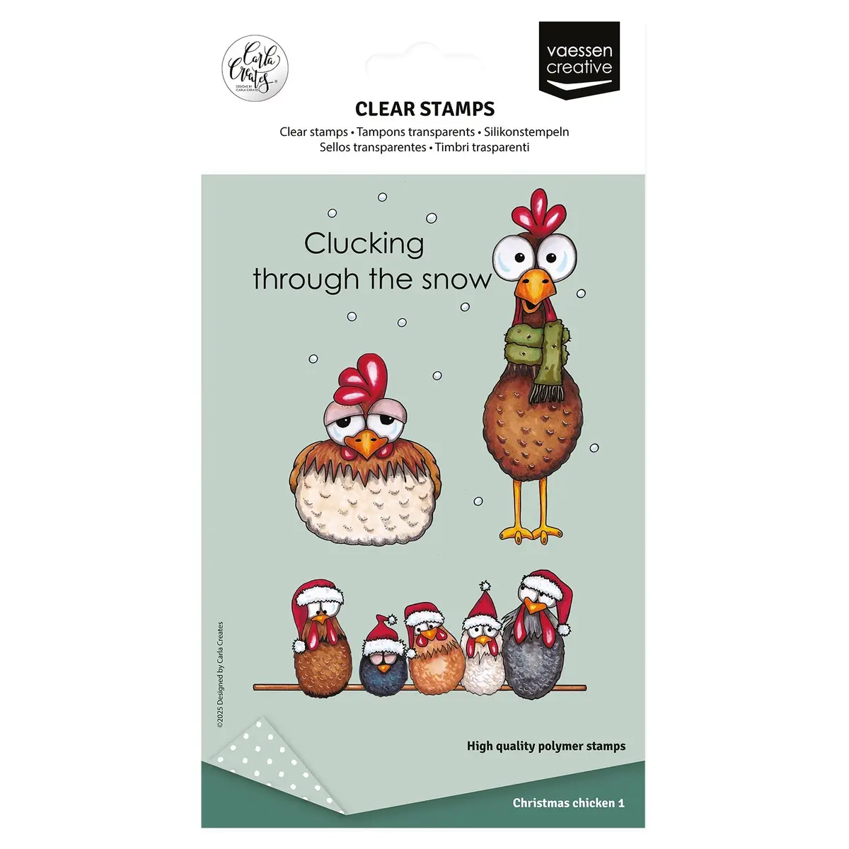 Vaessen Creative • Clear Stamps Christmas Chickens 1 12Pcs 1
