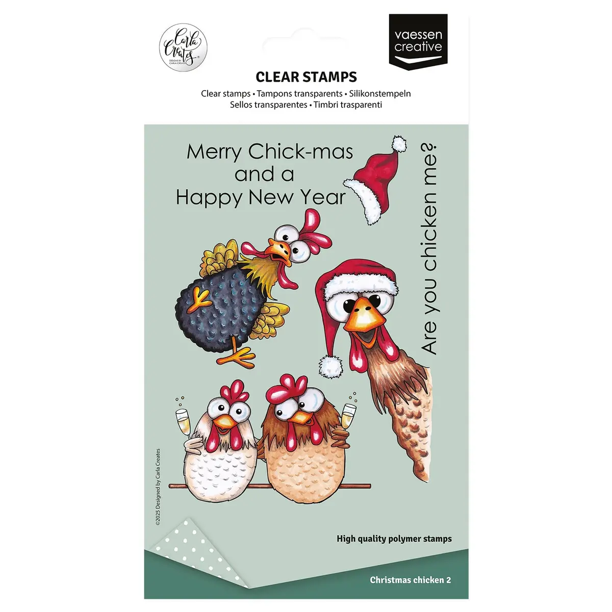 Vaessen Creative • Clear Stamps Christmas Chickens 2 10Pcs 1