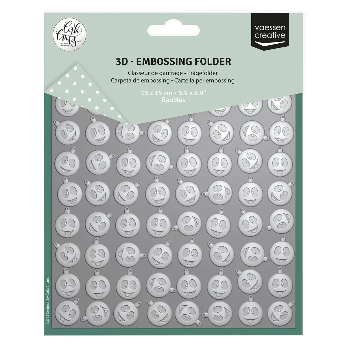 Vaessen Creative • Embossing Folder Christmas Baubles 1