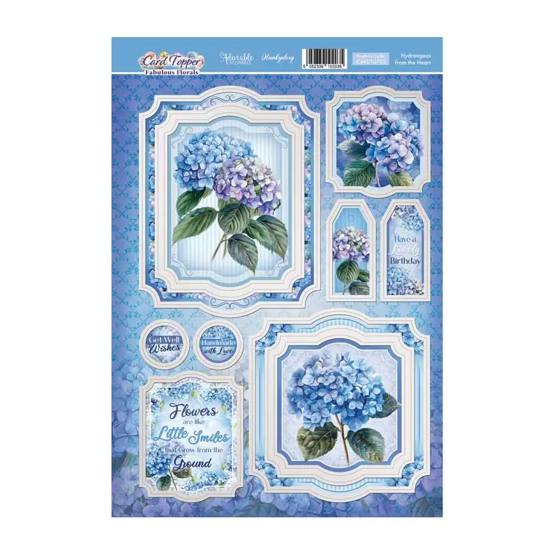 Hydrangea From The Heart Card Topper Sheet 1