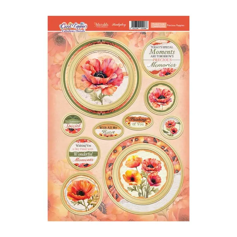 Precious Poppies Card Topper Sheet 1