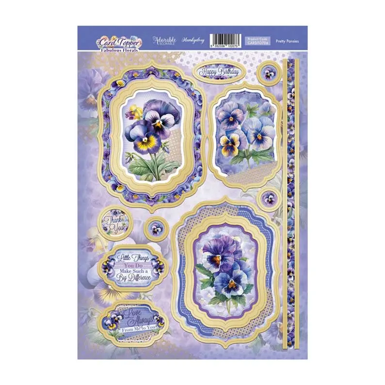 Pretty Pansies Card Topper Sheet 1