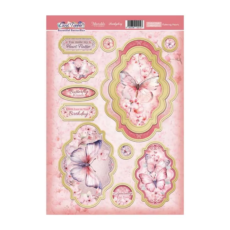 Fluttering Hearts Card Topper Sheet 1