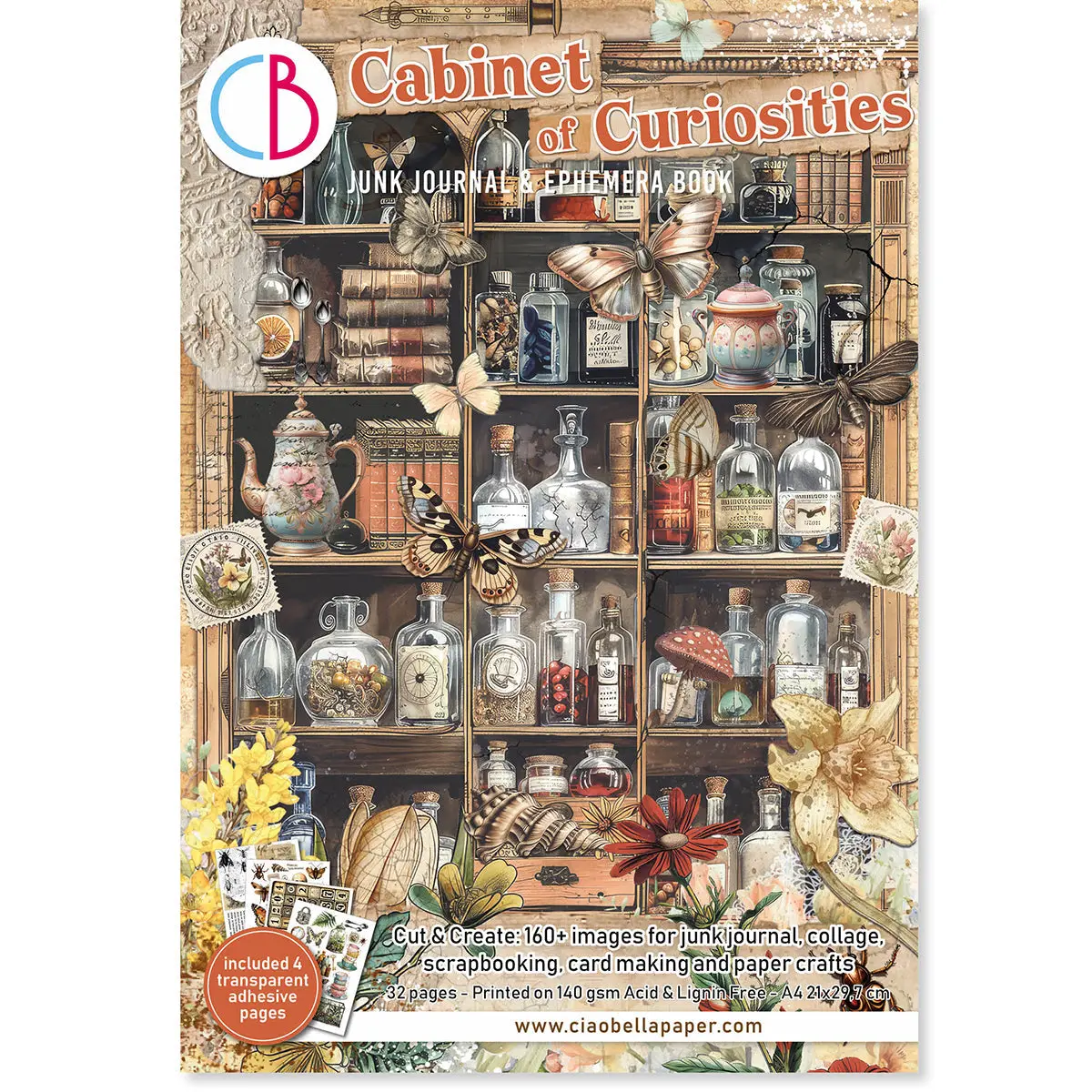 Cabinet Of Curiosities Junk Journal & Ephemera Book A4 32/Pkg 1