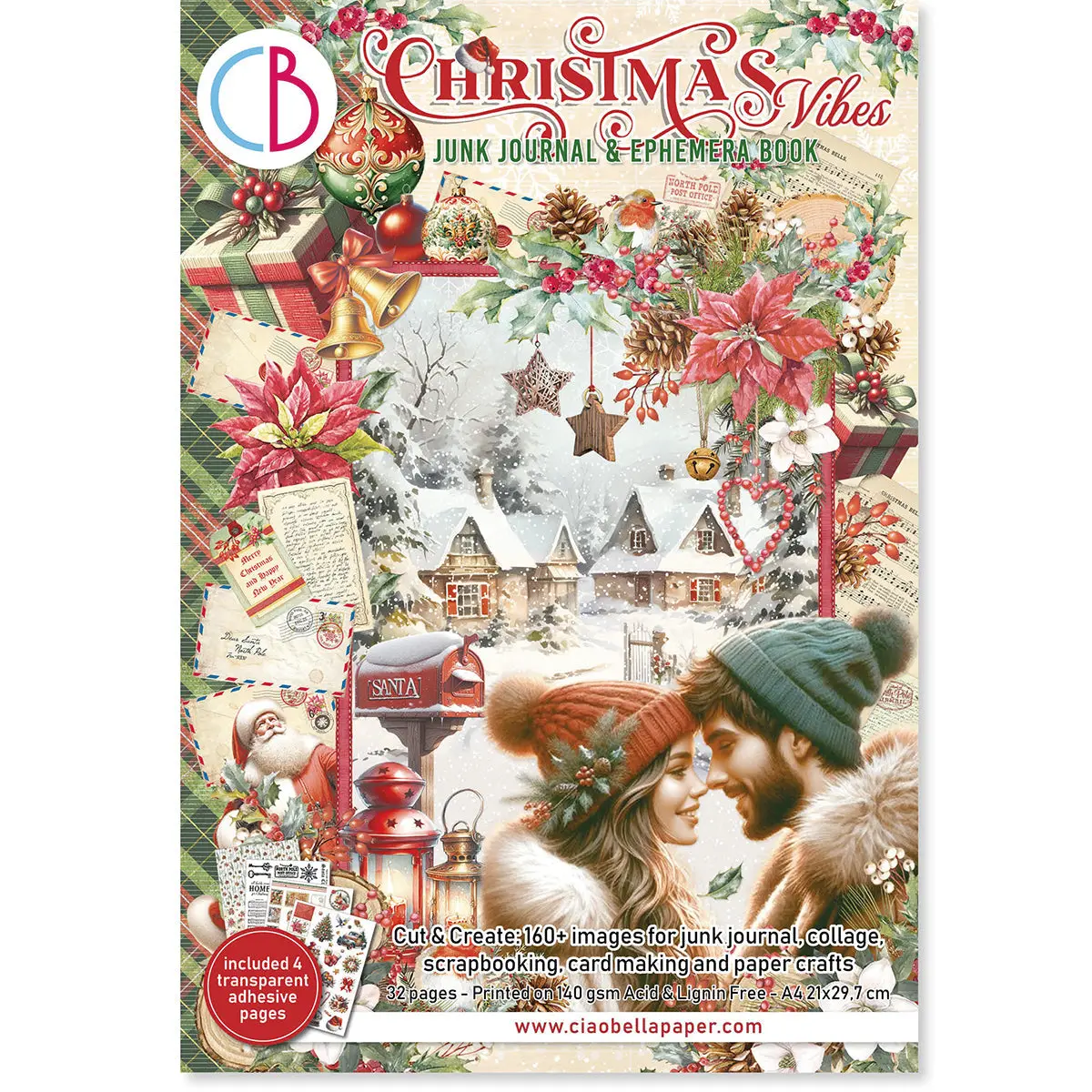 Christmas Vibes Junk Journal & Ephemera Book A4 32/Pkg 1