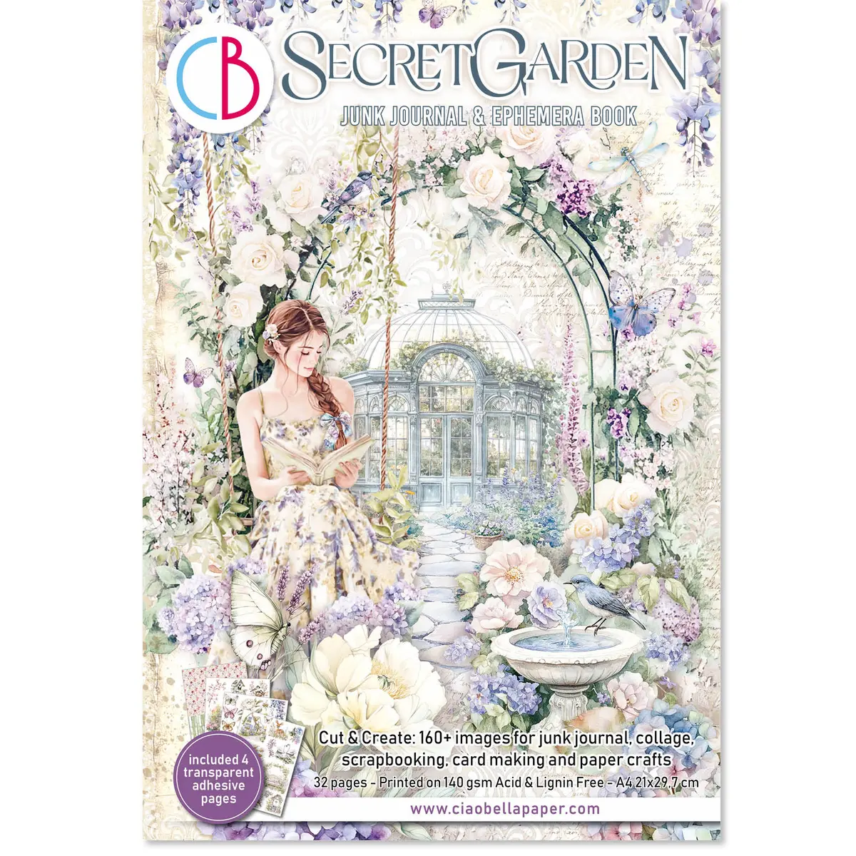 Secret Garden Junk Journal & Ephemera Book A4 32/Pkg 1