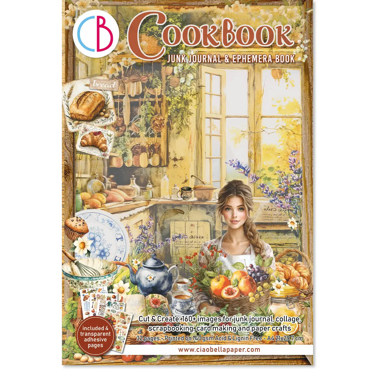 Cookbook Junk Journal & Ephemera Book A4 32/Pkg 1