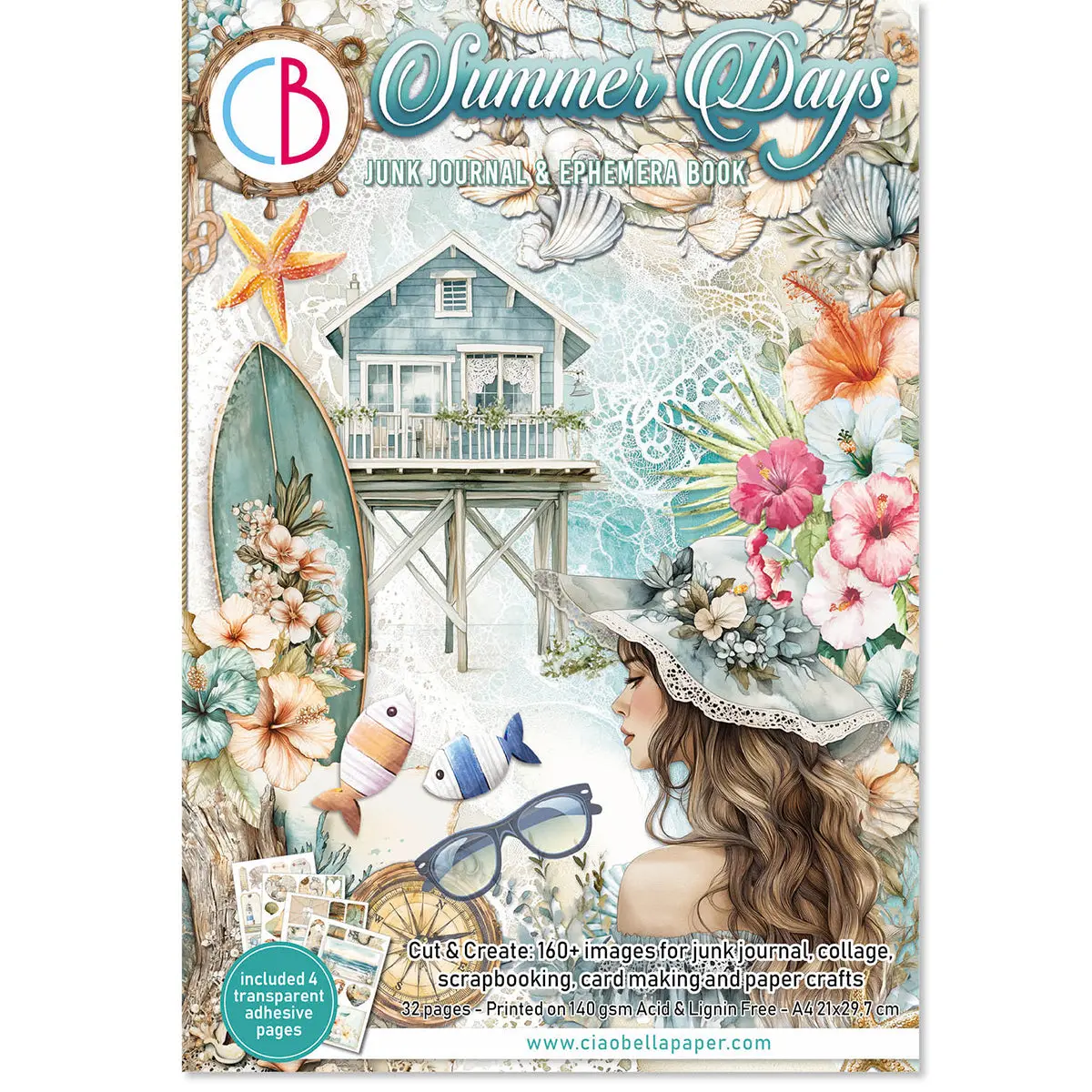 Summer Days Junk Journal & Ephemera Book A4 32/Pkg 1