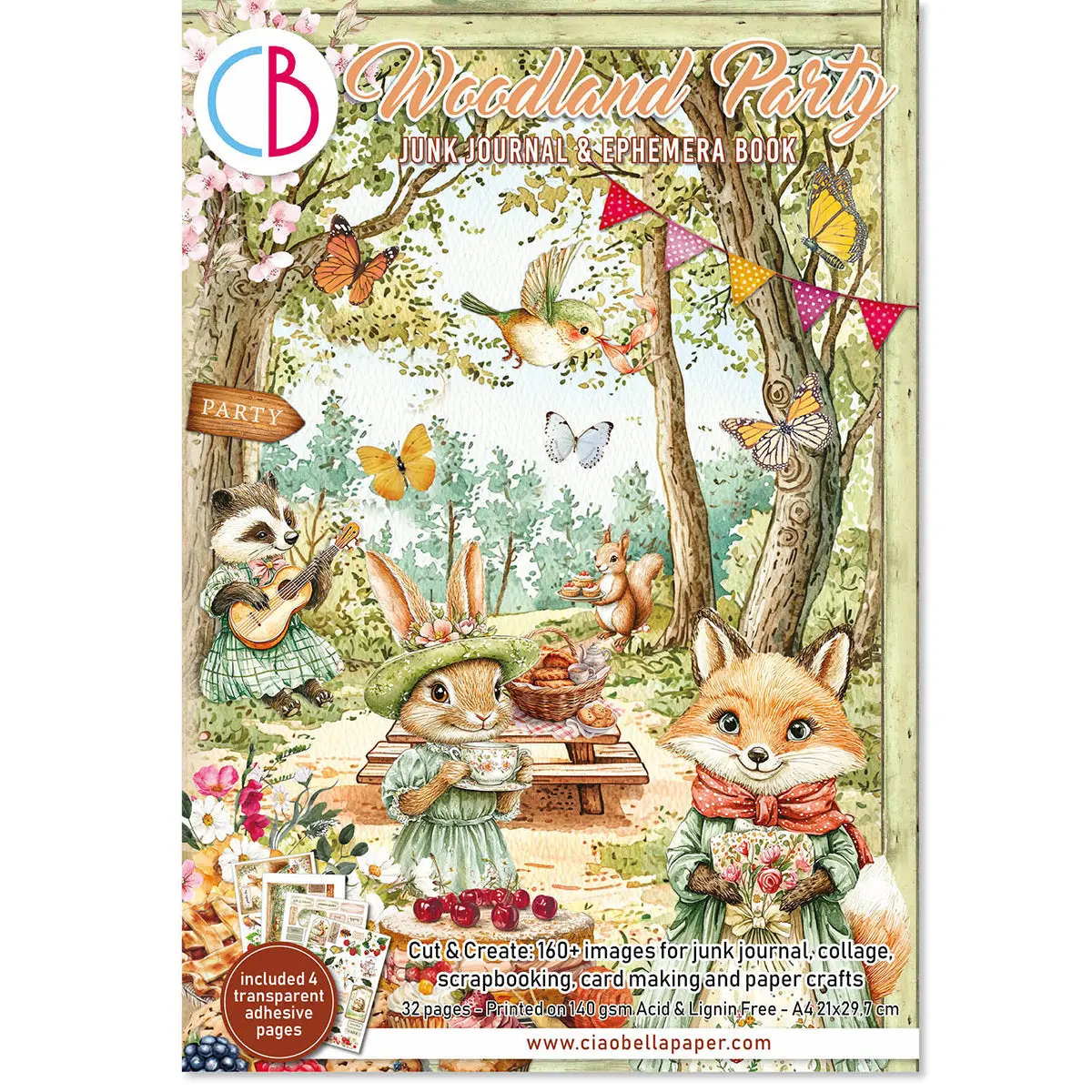 Woodland Party Junk Journal & Ephemera Book A4 32/Pkg 1
