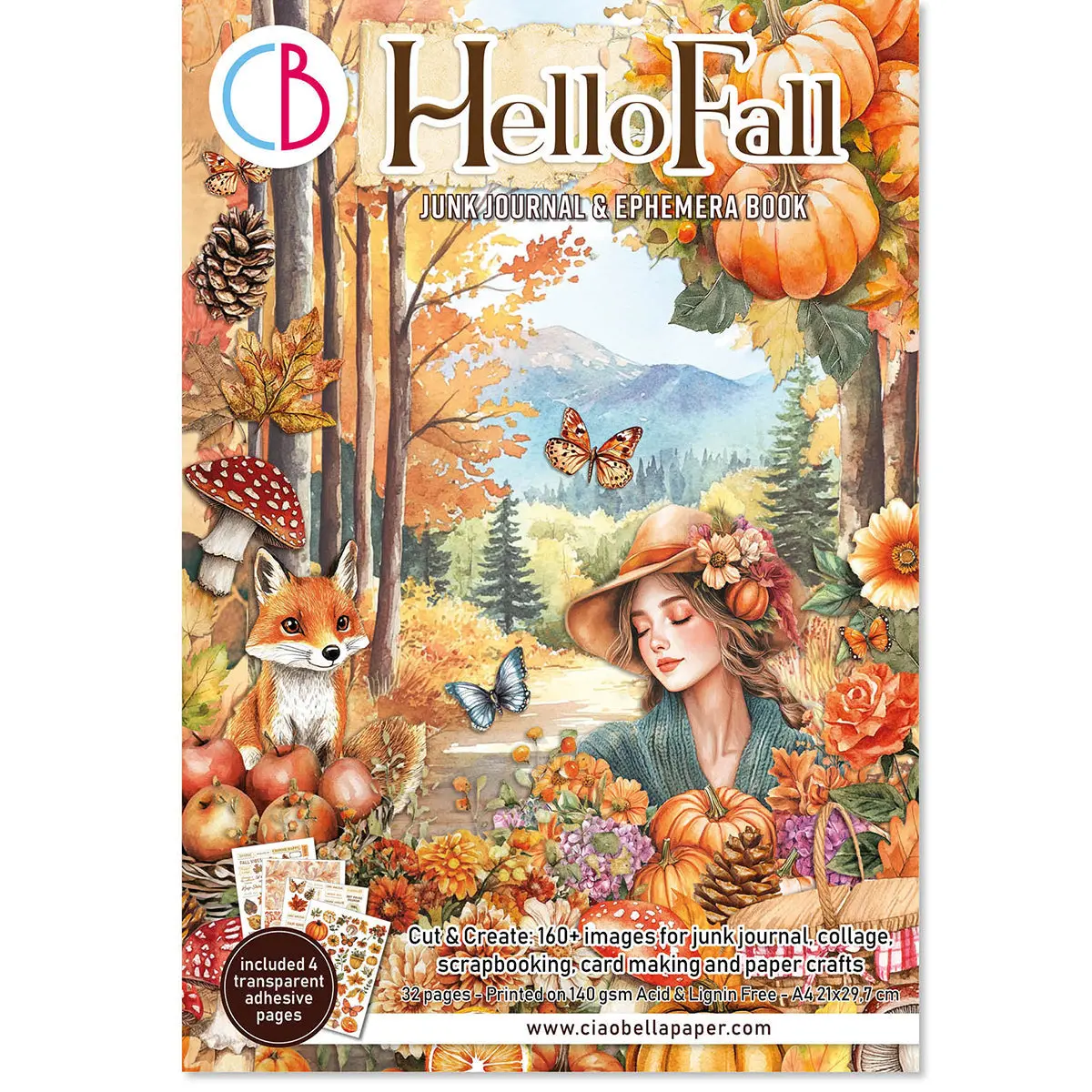 Hello Fall Junk Journal Ephemera Book A4 32/Pkg 1