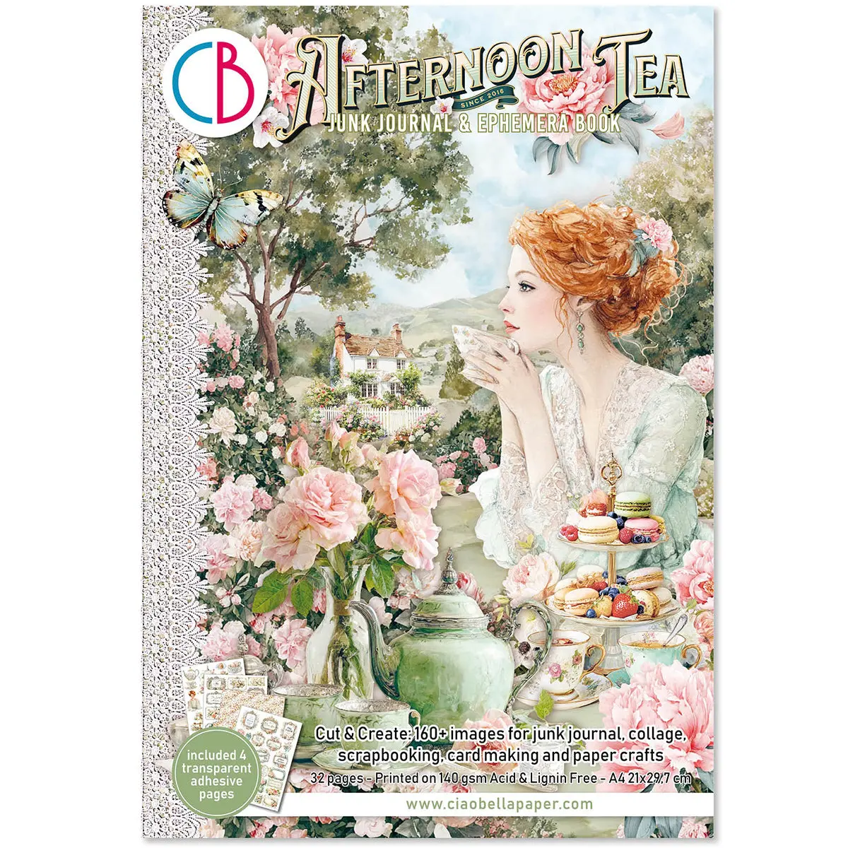 Afternoon Tea Junk Journal & Ephemera Book A4 32/Pkg 1