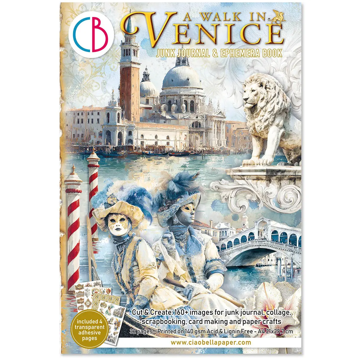 A Walk In Venice  Junk Journal & Ephemera Book A4 32/Pkg 1