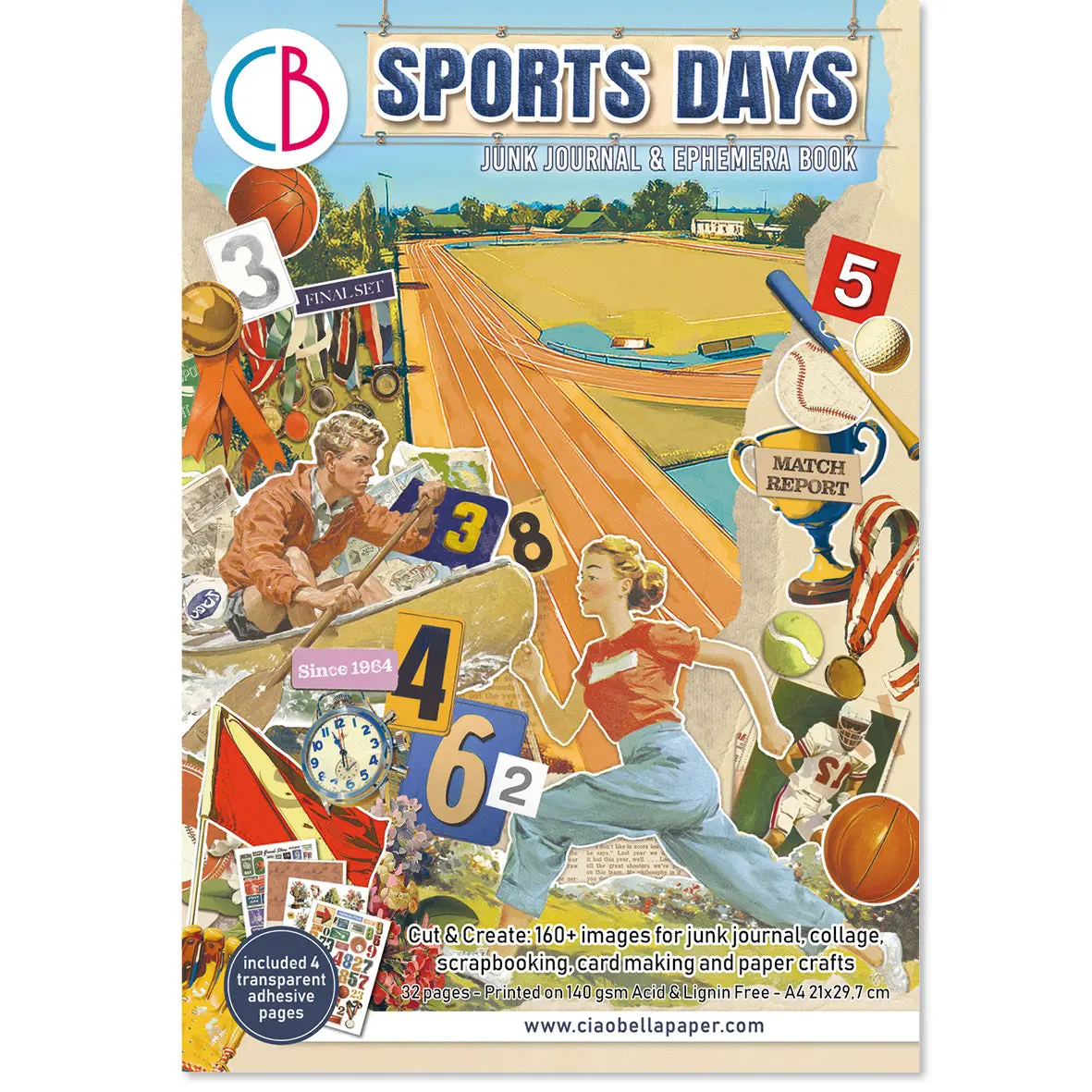 Sports Days Junk Journal & Ephemera Book A4 32/Pkg 1