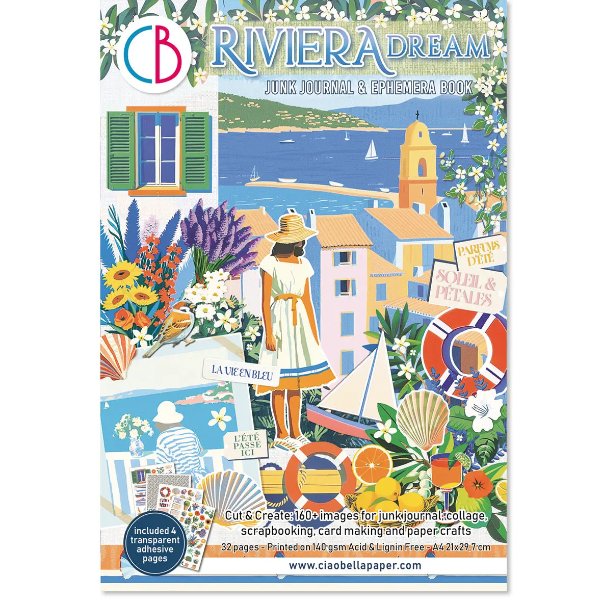 Riviera Dream Junk Journal & Ephemera Book A4 32/Pkg 1