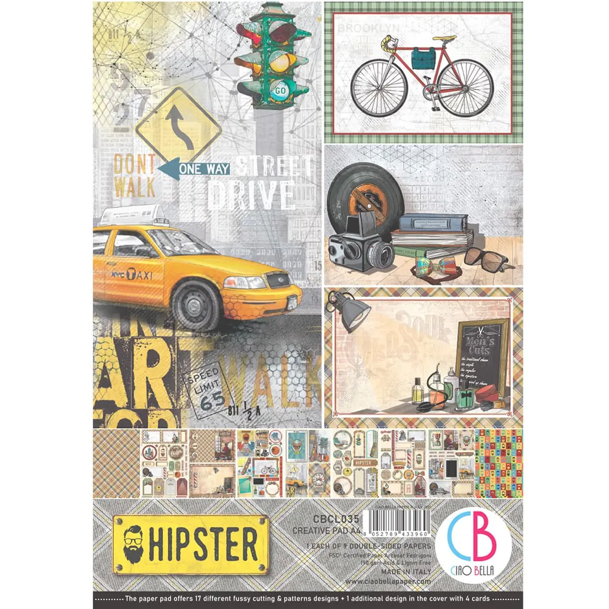 Ciao Bella Hipster Creative Pad A4 9/Pkg 1