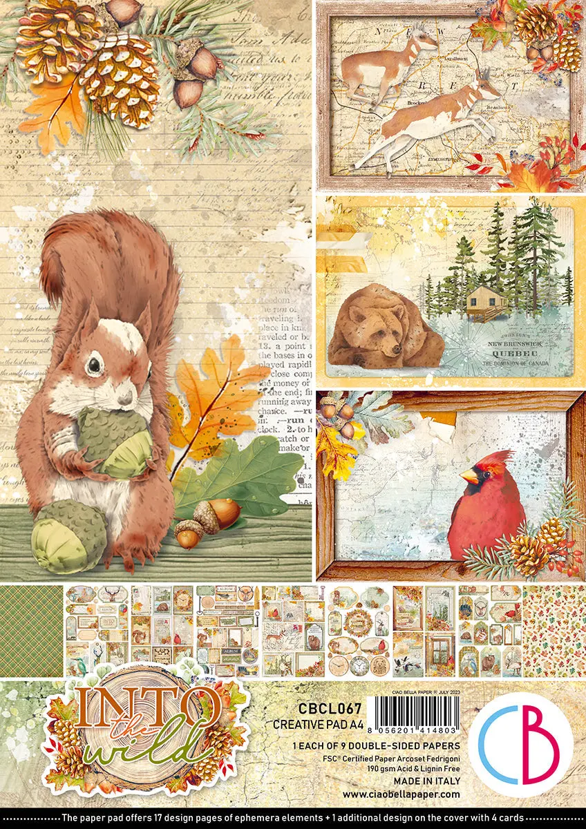 Ciao Bella Into The Wild Creative Pad A4 9/Pkg 1
