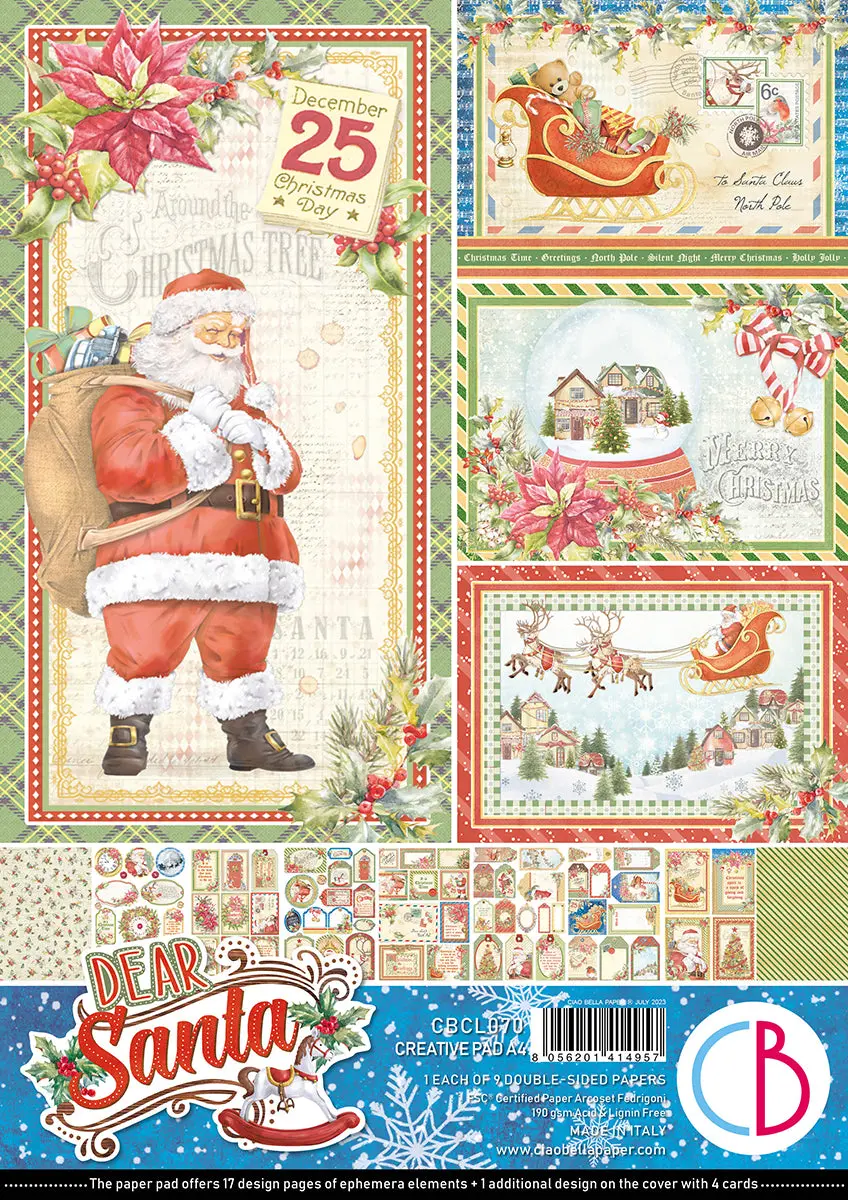 Ciao Bella Dear Santa Creative Pad A4 9/Pkg 1