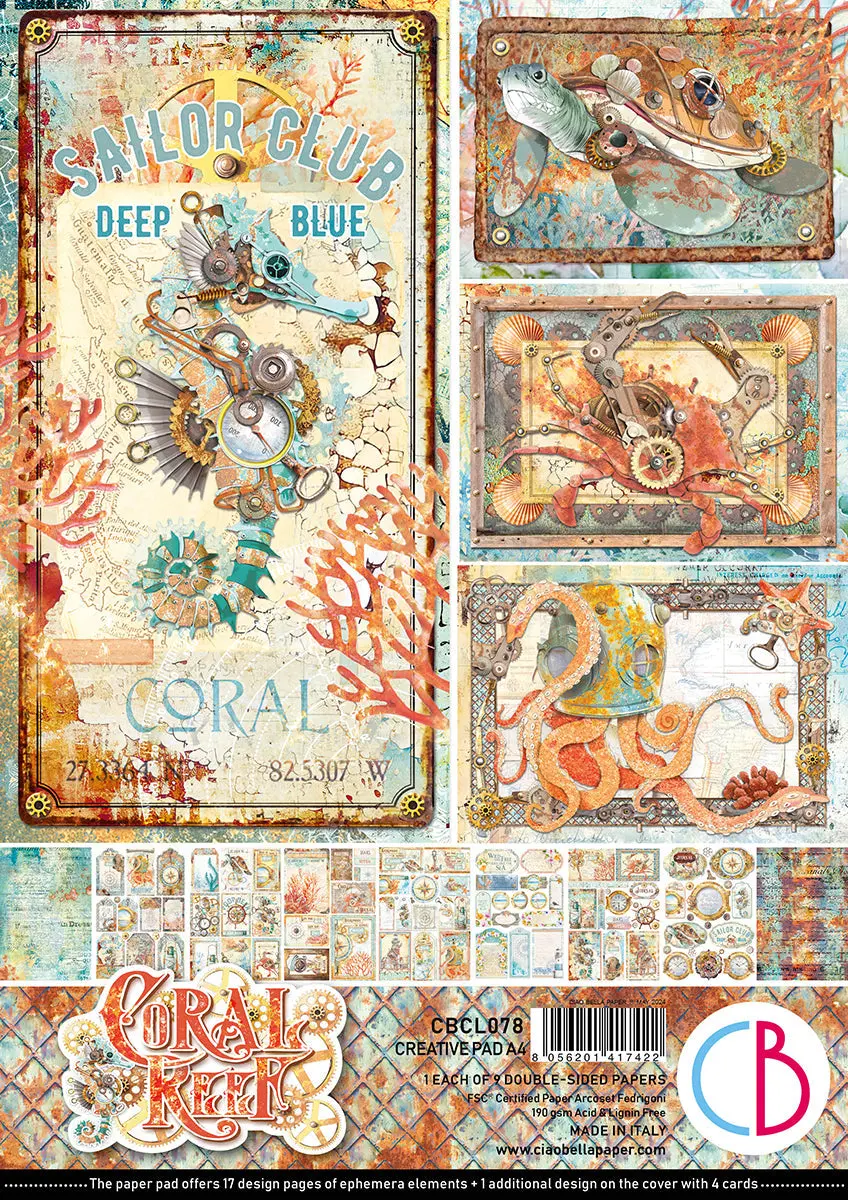 Coral Reef Creative Pad A4 9/Pkg 1
