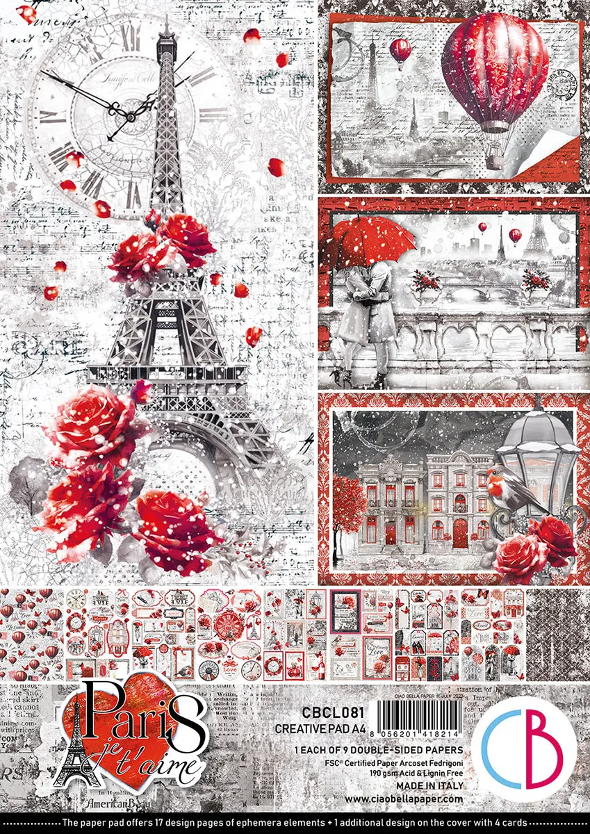 Paris Je T’Aime Creative Pad A4 9/Pkg 1