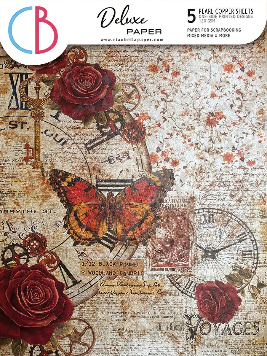 Deluxe Cabinet Of Curiosities Paper Pearl-Copper A4 5/Pkg 1