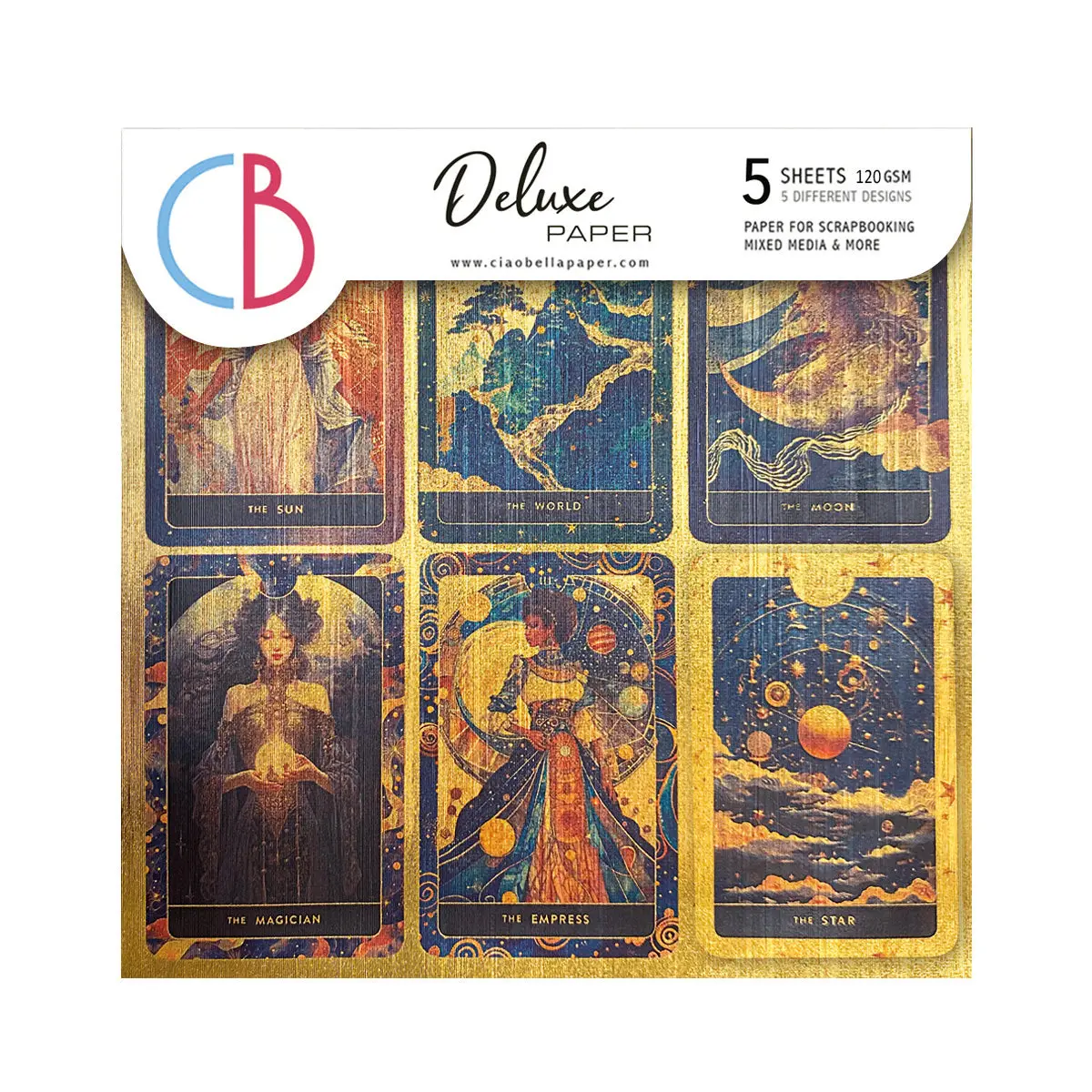 Deluxe Celestial Paper Gold  6"X6" 5/Pkg 1