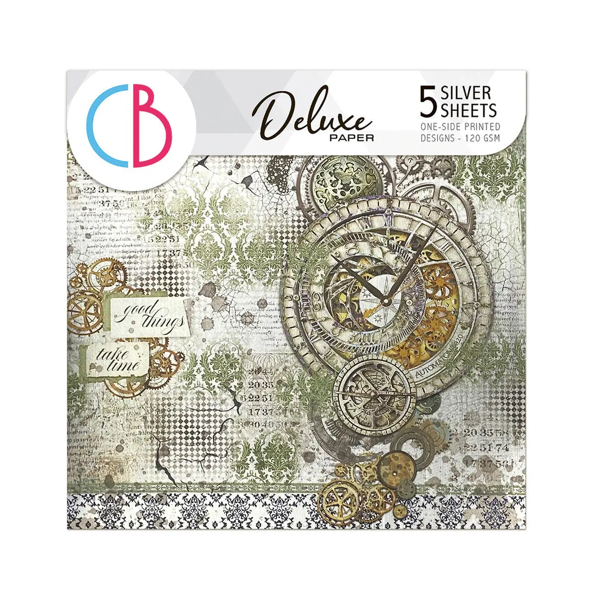 Wizard Academy Deluxe Paper Silver 6"X6" 5/Pkg 1