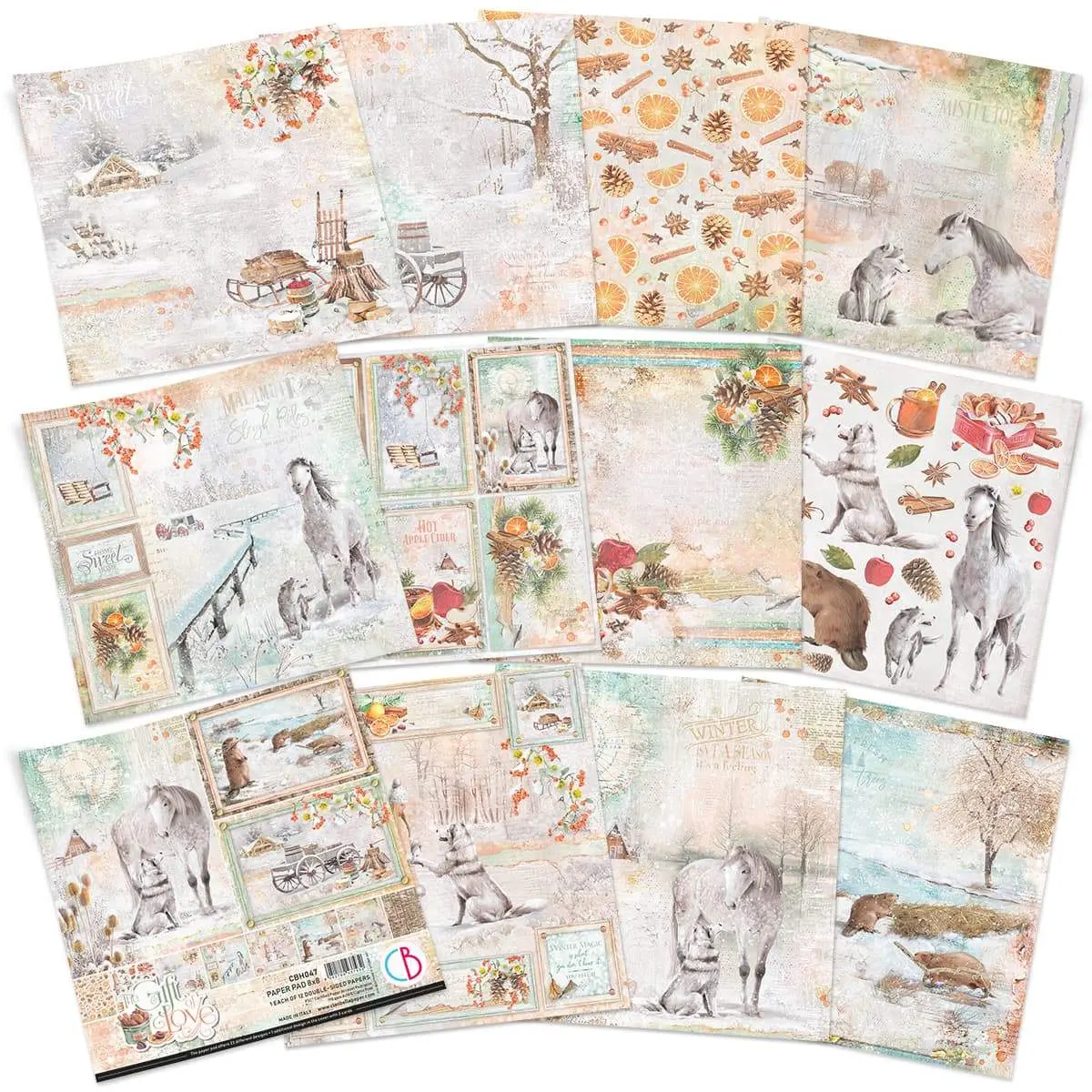 Ciao Bella The Gift Of Love Paper Pad 8"X8" 12/Pkg 1
