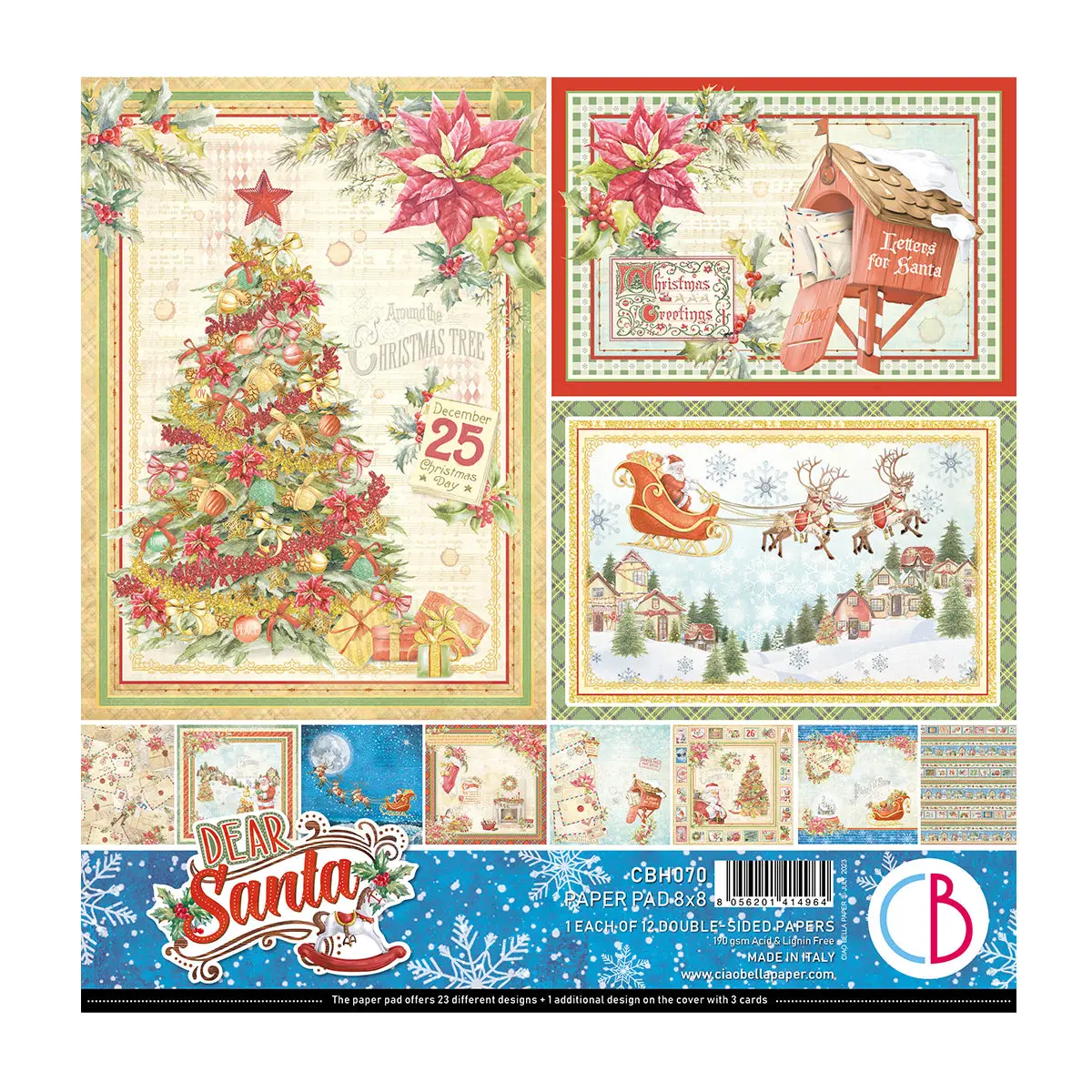 Ciao Bella Dear Santa Paper Pad 8"X8" 12/Pkg 1