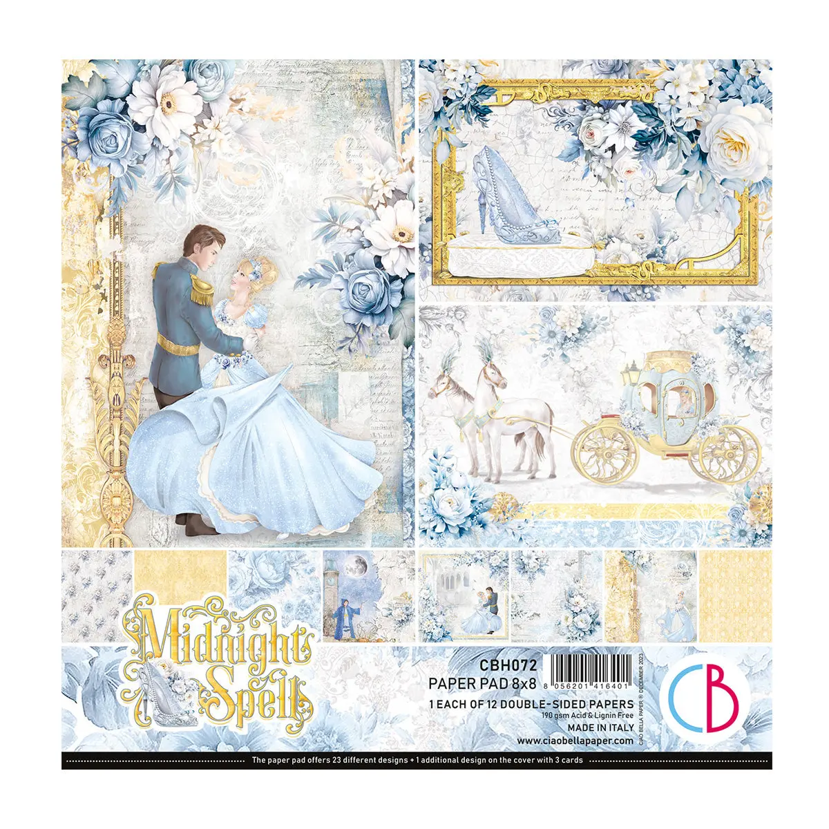 Midnight Spell Paper Pad 8"X8" 12/Pkg 1