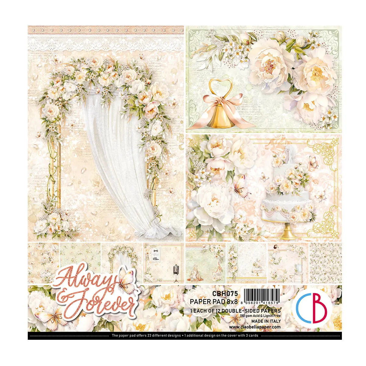 Always & Forever Paper Pad 8"X8" 12/Pkg 1
