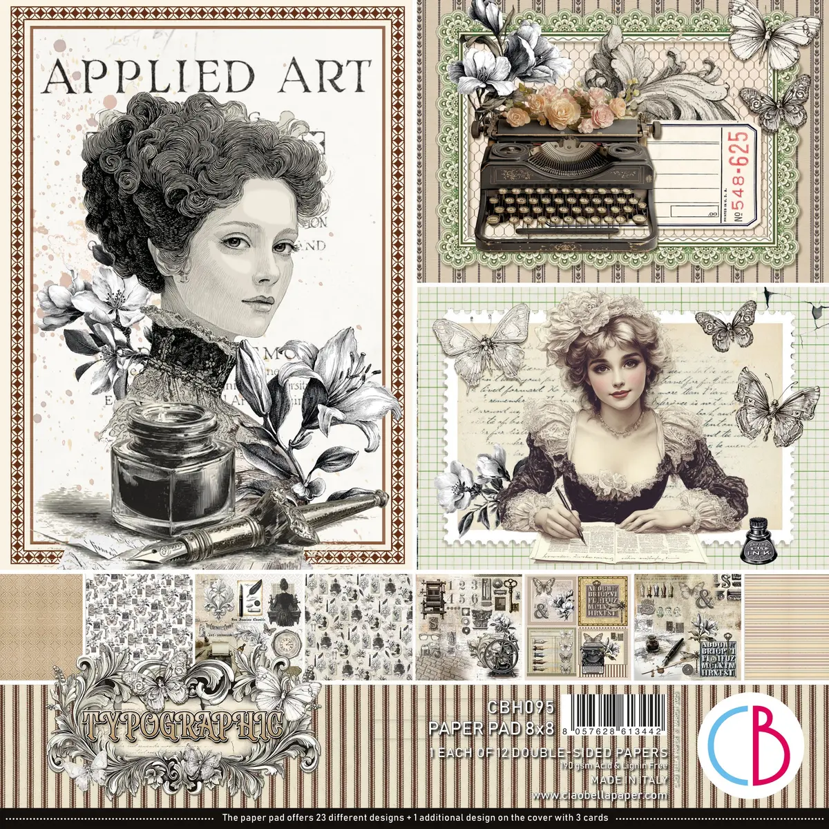 Typographic Pad 8"X8" 12/Pkg 1