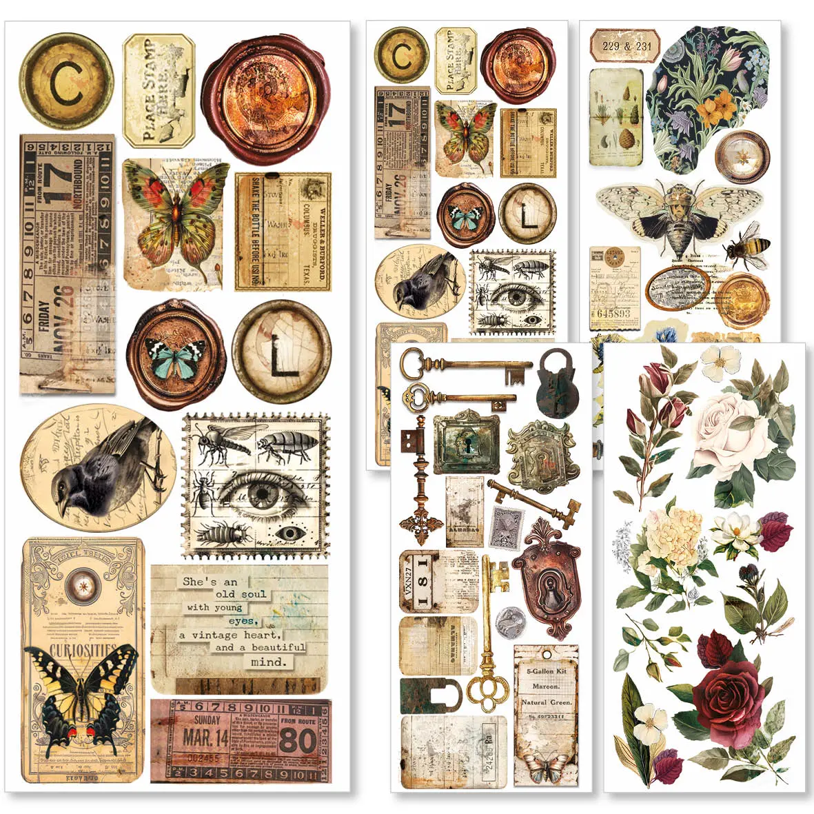 Cabinet Of Curiosities Transparent Adhesive Sheets 5/Pkg 1