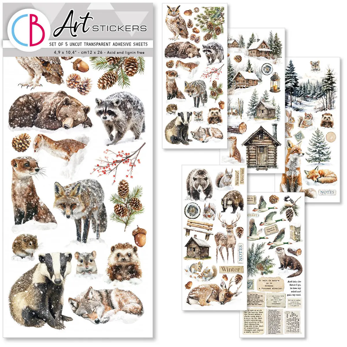 Forest Tales Transparent Adhesive Sheets 5/Pkg 1