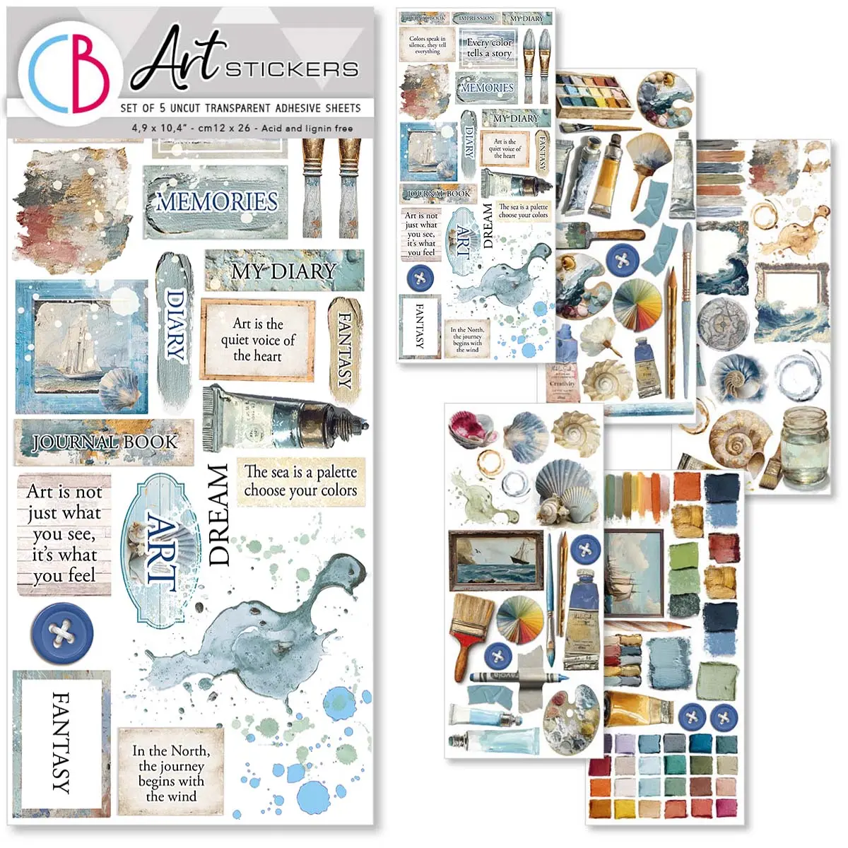 An Artist Journey Transparent Adhesive Sheets 5/Pkg 1