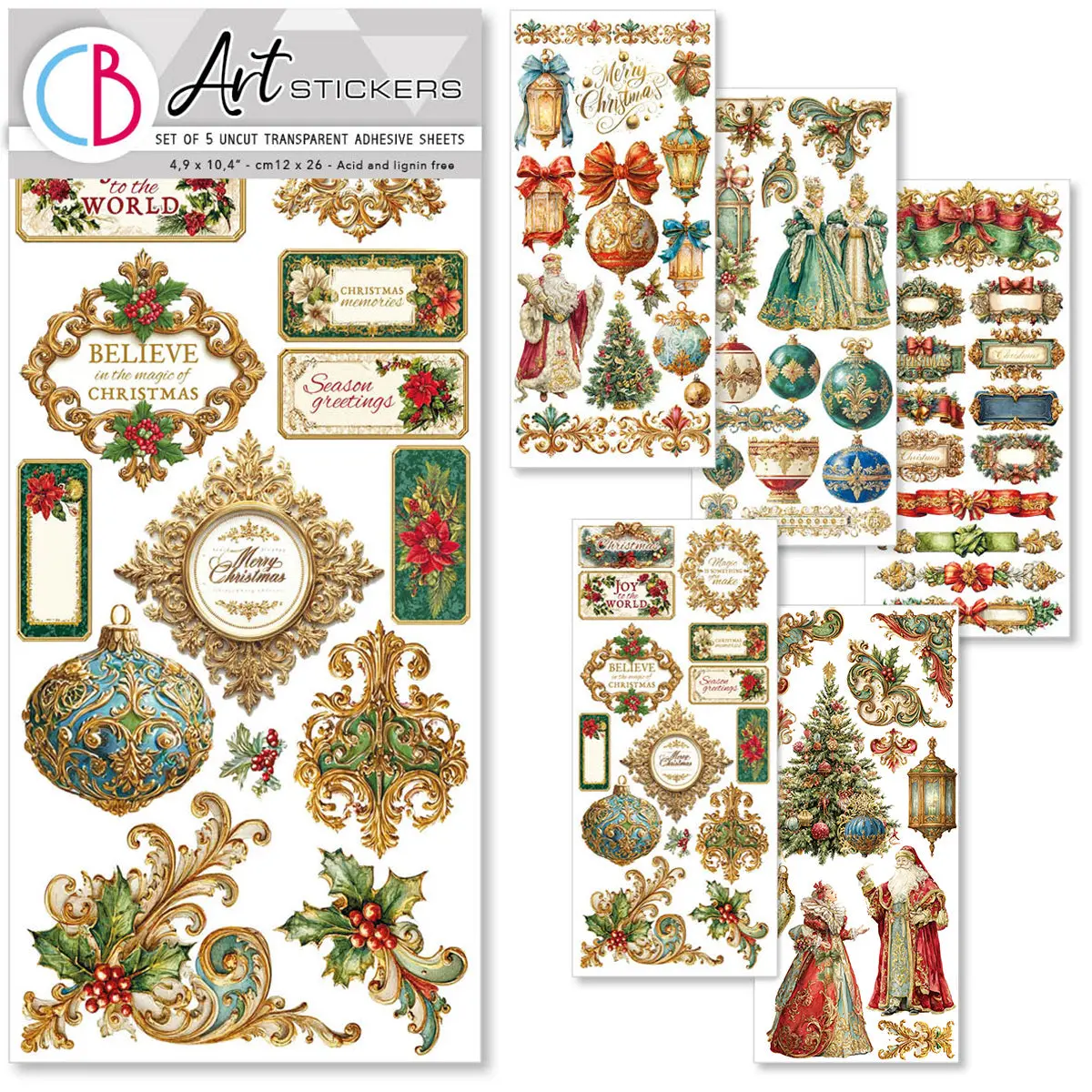 Eternal Christmas Transparent Adhesive Sheets 5/Pkg 1